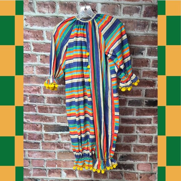 Handmade Other - Handmade Vintage Clown Jumpsuit Costume 3T–5T Multicolor Balloon Sleeves & Legs